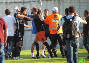 בלאגן בסיום המשחק בגלבוע 