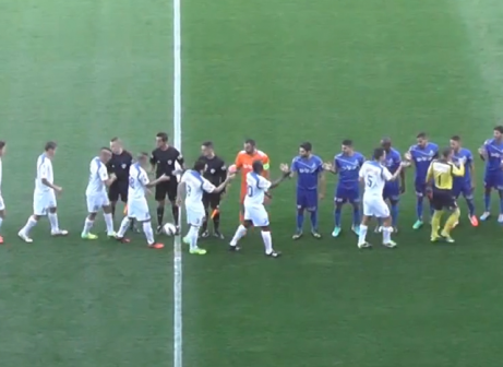 השחקנים בפתיחת המשחק (צביקה ריז)