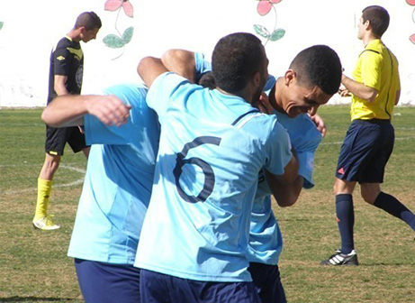 שחקני ביר אל מכסור חוגגים (אמיר שיבי)