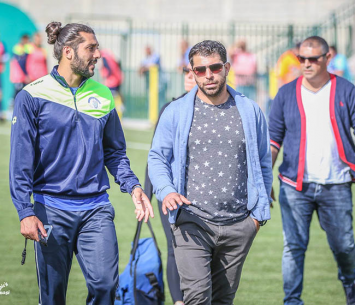 הפתעת העונה. שלמה יחד עם מאמן הכושר הייל חשאן (וואסים מוואסי)