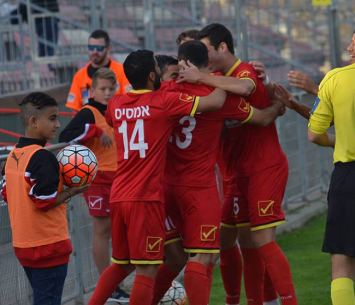 שחקני נצרת עילית חוגגים ניצחון יקר על שעריים (אבי רביבו)