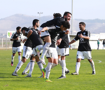 שחקני גלבוע חוגגים ניצחון יקר (עדי מלול)