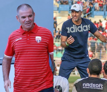 איימן חלאיילה מאמן איכסל (מימין) ועודד קוטר מאמן 