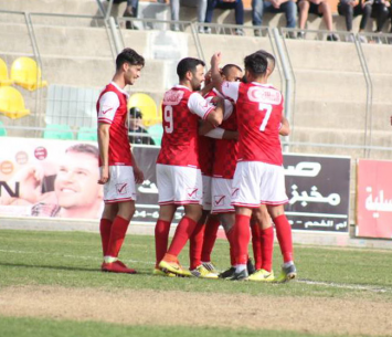 שחקני פאחם חוגגים מול מגדל העמק (דאפר מחאמיד)