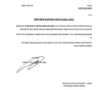 המכתב שנשלח למועדון