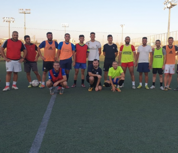 שחקני עירוני באר שבע בפתיחת האימונים.