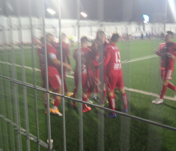 שחקני מרמורק שמחים לאחר השער השני (שלומי והבה)