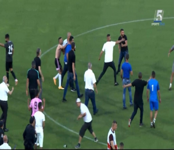 גם אוהדים פרצו לכר הדשא