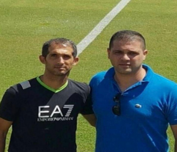 הבעלים של עירוני נשר, אמיל יוסיפוב מימין ושלומי פרץ משמאל. צילום: הפייסבוק הרשמי של עירוני נשר 