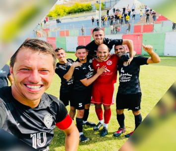 חוגגים ניצחון יקר. שחקני מכבי נוגידאת (צילום המועדון)