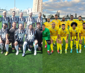 שתי הקבוצות (מדיה מכבי קריית עקרון ומדיה הפועל שמשון אשקלון)