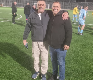 מחייכים. אנשי נהריה מורדי אלפסי ועמוס גבריאל (אבי פפיס)