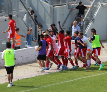 השער שהבטיח את הניצחון. שחקני לוד חוגגים (ירון זרד, מנהל מחלקת הספורט לוד)