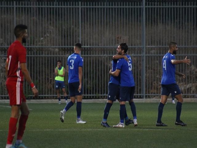 חגגו גם הפעם. שחקני שפרעם במשחק הקודם מול בועיינה (דאפר מאחמיד)