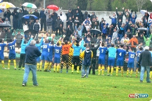 היסטוריה שחקני מעלות חוגגים (צילום: אחמד עוויסאת)