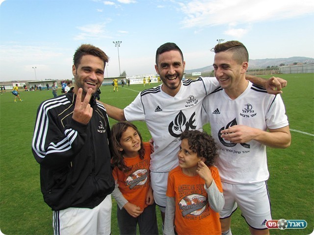 כובשי השערים מימין לשמאל: אלקנתי, זועבי ודדו (צילום: מוחמד חאדר אניס)