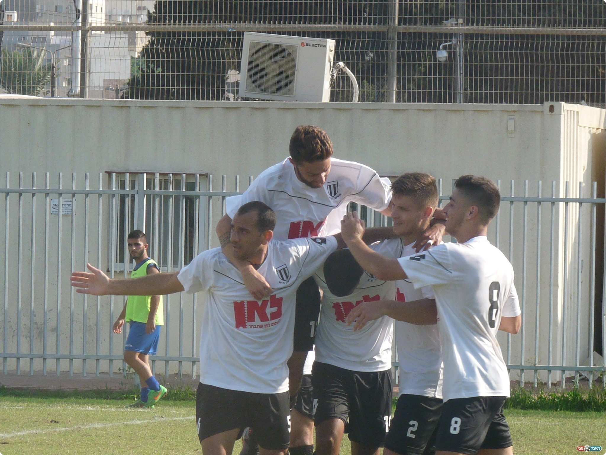 חוגגים ניצחון גדול. שחקני שמשון ת"א (אלי שמואלי)