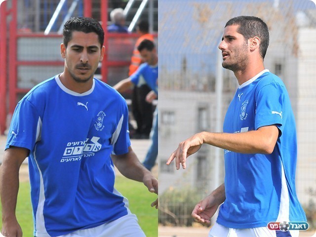 שלום עקיבא (מימין) ואבי עמר (משמאל) שחקני טבריה