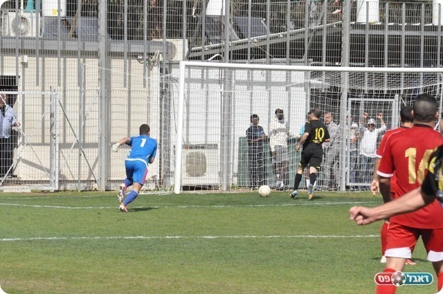 טעות נוראית. ילון רואה את הכדור הולך לרשת (צילום: מוחמד חאדר אניס)