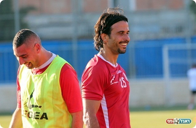 חרמון ומזרחי באימון הבכורה (אופק טוביה, אתר הפועל קטמון ירושלים)