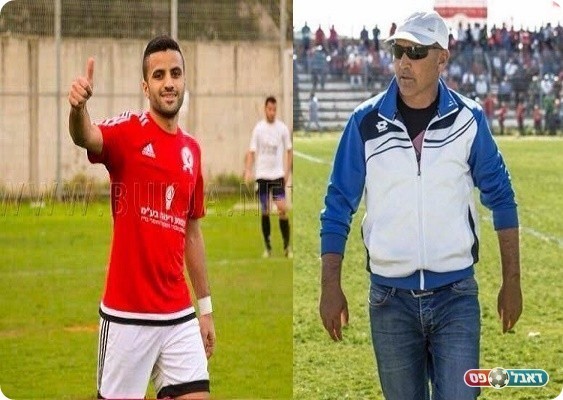 מאמן הפועל ערערה(מימין) וכובש שער הנצחון עקאל מוחמד(צילום:פייסבוק הפועל ערערה)