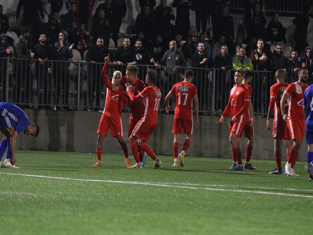 שער ששחרר הרבה לחץ. שחקני טייבה חוגגים (דאפר מאחמיד)